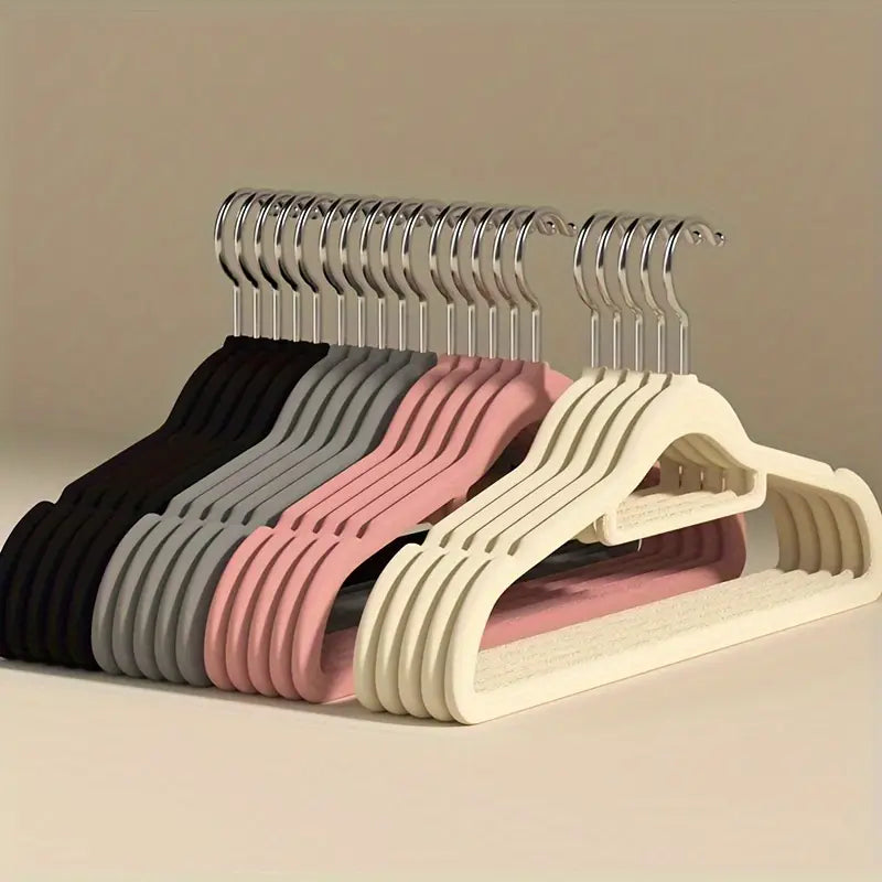 Velvet Hangers - Non-Slip Clothes Hangers with Tie Bar & 360° Hook