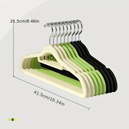 Velvet Hangers - Non-Slip Clothes Hangers with Tie Bar & 360° Hook