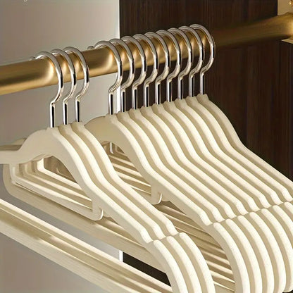 Velvet Hangers - Non-Slip Clothes Hangers with Tie Bar & 360° Hook