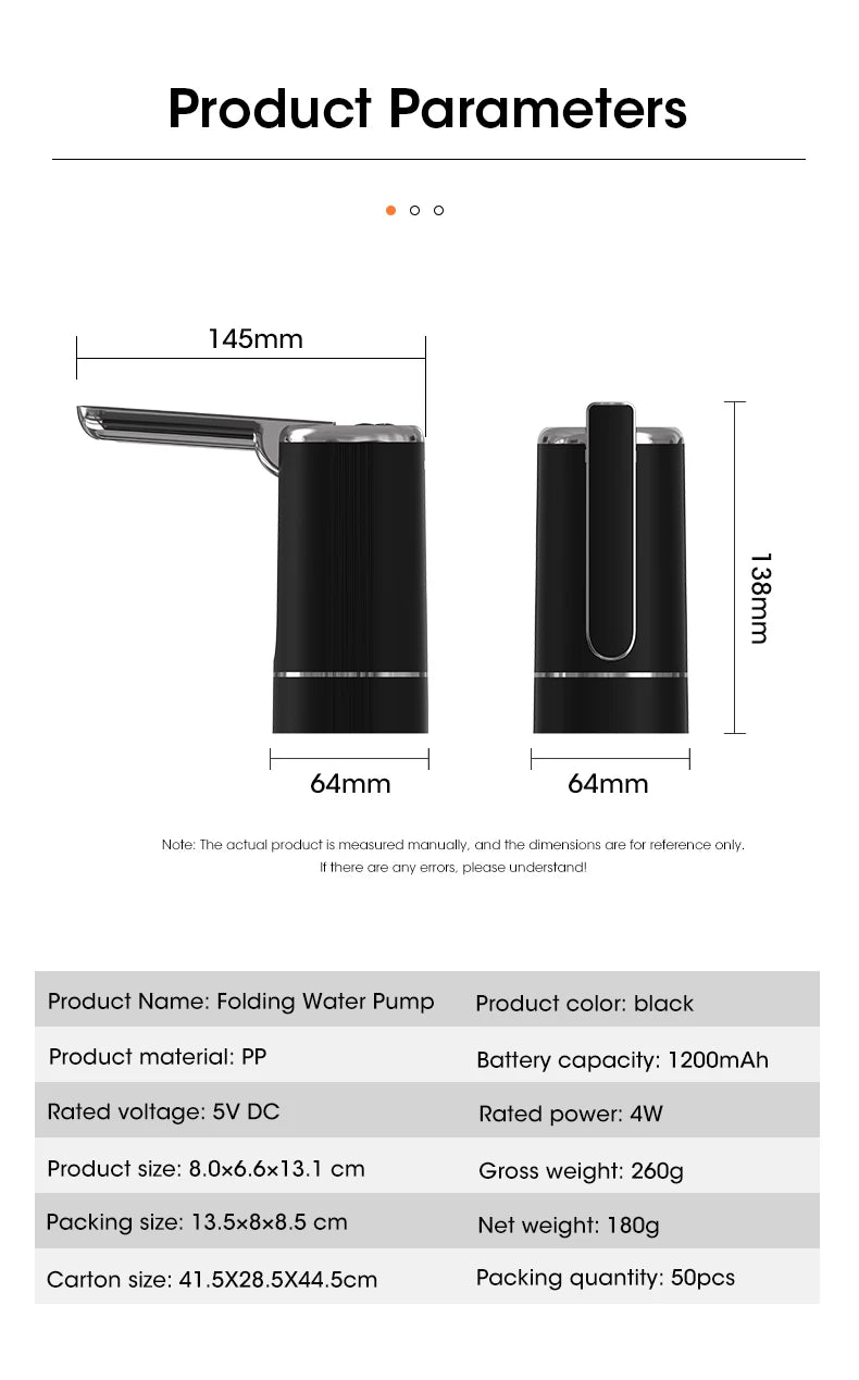 Foldable Water Dispenser Pump